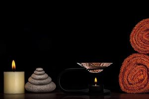 Modern Metal Tealight Candle Holder with Hammered Copper Bowl Decorative Essential Oil <b>Wax</b> <b>Melt</b> Burner - Product Image 5
