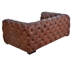 Luxury Style Two Seater Chesterfield Leather <b>Sofa</b> with Quilted Upholstery Rolled Arms Solid Wood Frame Living Room <b>Sofa</b> - Product Image 5