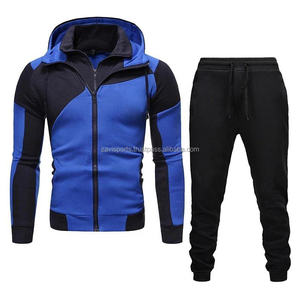 Ensemble de vêtements décontractés pour hommes, deux pièces, sweat-shirts, veste, pantalon, costume de sport, ensemble automne-hiver, fermeture éclair, survêtement pour hommes, col montant, marque - Product Image 2