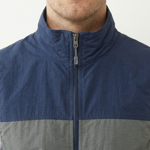 Chaleco Cortavientos para Hombre con Bloques de Color, Cuello Alto, Cierre de Cremallera, Prenda Exterior Informal de Poliéster, Elegante y a la Moda para Todas las Estaciones - Product Image 4