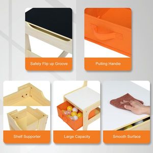 Tavolo e sedia in legno per bambini con due sacchetti di stoccaggio tra cui un tavolo e due sedie - Product Image 6