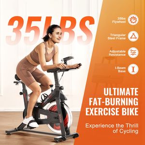 Vélo d'exercice d'intérieur réglable, confortable, silencieux, à transmission par courroie, pour entraînement cardio à domicile, vélo stationnaire silencieux - Product Image 2