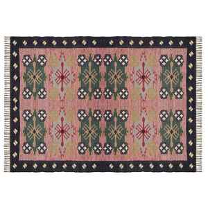 Tapis décoratif tissé à la main, tapis kilim en jute et laine personnalisables pour salon, chambre et bureau - Product Image 1