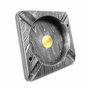 Jexmoo Custom Handmade Damascus Steel Square Desktop Ashtray <b>Prime</b> Design Home Décor Unique Pattern Smoking Accessory Gift - Product Image 4