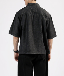 Top Selling Design Front Pocket Double Breasted Button-<b>Up</b> Men's Summer Satin ODM Custom Shirts 100% Cotton Breathable - Product Image 5