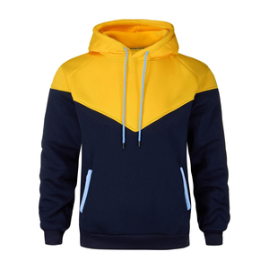 Sweat-shirt à capuche pour homme, design color block, manches raglan, coupe classique, vêtement décontracté pour l'automne, tissu en molleton français - Product Image 1