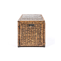 Panier de rangement pliable en jacinthe d'eau tressé à la main, style vintage, avec couvercle, vente en gros du Vietnam