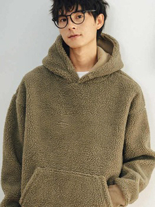 Sudadera con Capucha Sherpa de Invierno, Ligera, de Poliéster/Algodón, Ecológica, Bordada, Casual, de Corte Holgado, para Hombre/Mujer, Estilo Urbano - Product Image 3