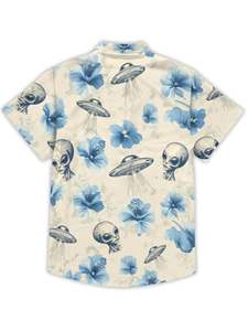 Camisa cómoda para hombre, manga corta, estampado tropical, informal, para playa, con botones, verano, vibrante, colorida, floral, camiseta de verano para hombre - Product Image 3