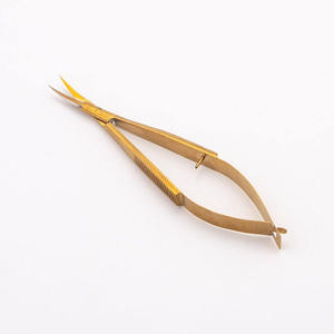 Ciseaux à ressort micro-courbés en acier inoxydable pour cils et sourcils - Product Image 1