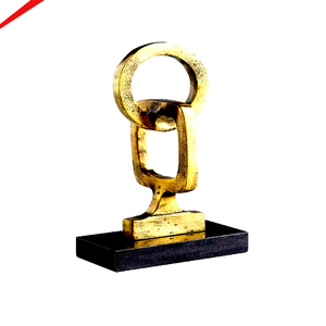 Black Metal Base <b>Gold</b> Finished Tabletop Decorative Items Office Indoor Decorative Metal Sculpture Wedding <b>Table</b> Items - Product Image 1