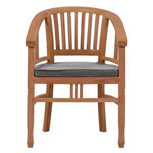 Luxury Solid Teak Wood Modern Bistro Outdoor Dining <b>Chair</b> with Cushion <b>Stackable</b> & Eco-Friendly - Product Image 1