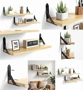 Étagère murale en bois, articles de décoration pour la maison, étagère murale pour livres, étagères pour la décoration du salon, de la cuisine et de la chambre - Product Image 3