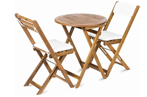 Chaise d'extérieur pliante en bois d'acacia naturel durable du fabricant vietnamien avec coussin pour restaurants, hôtels et villas - Product Image 2