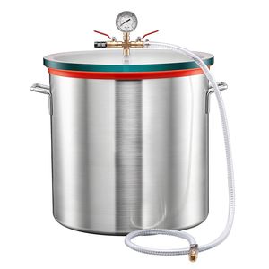 Chambre de dégazage sous vide en alliage d'aluminium de 15 gallons avec couvercle en verre trempé, tuyau et filtre à air pour la coulée de résine - Product Image 1