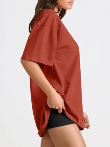 Camiseta Holgada de Manga Corta con Cuello Redondo para Mujer, 100% Algodón Jersey, Transpirable, para Todas las Temporadas - Product Image 3
