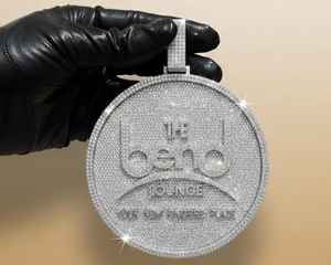 Pendentif cercle personnalisé entièrement serti de pierres, en argent 925, style Hip Hop, breloques de luxe, pendentif Moissanite, bijoux de rappeur pour hommes - Product Image 6