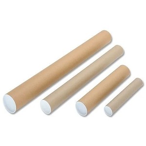 Empaquetado de tubos de papel impresos personalizados para tubos de correo, cajas cilíndricas redondas de cartón ecológico biodegradable Kraft. - Product Image 2