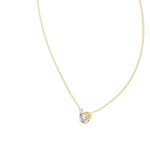 Collar Solitario de Oro Sólido de 14K con Diamante Cultivado en Laboratorio de Corte Redondo, Diseño Floral, 0.20-2.00CT DEFVVS, Certificado IGI, Joyería de Moda ODM - Product Image 3
