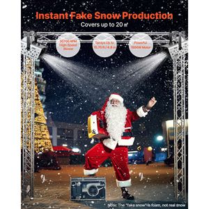 Macchina per Neve Portatile/Sospesa da 1500W con Telecomando Wireless e Alta Produzione di Fiocchi di Neve - Generatore di Neve Secca Portatile - Product Image 2