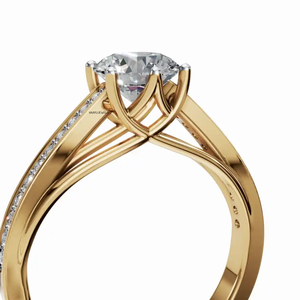 Anillo de Compromiso con Diamante Redondo Cultivado en Laboratorio, Certificado por IGI, para Mujer, en Oro de 10K, 14K, 18K, Plata 925, 935 - Product Image 3