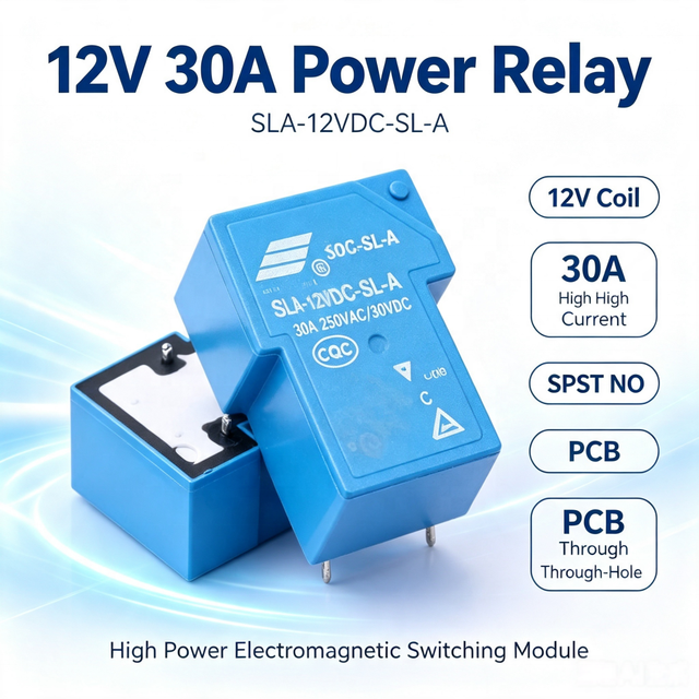 STOCK 12V 30A Power Relay SLA-12VDC-SL-A SPST NO High Current Electromagnetic PCB Through Hole Switching Electronic Component