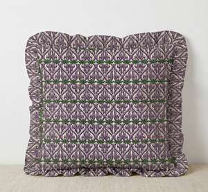 Funda de cojín bohemia hecha a mano con volantes de algodón, estampado floral indio, fundas de almohada de lujo estilo boho con volantes. - Product Image 1