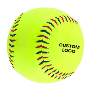 Bate de Softbol Personalizado KATBROS INDUSTRIES con Logotipo, Costuras Luminosas en Amarillo, Rojo y Azul, Compuesto, para Diestros, Cuero Duradero Estándar - Product Image 4