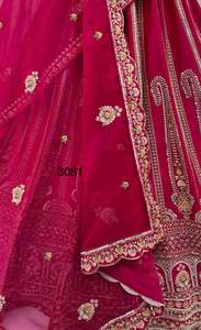 Conjunto de Lehenga Choli de Seda 100% con Bordado, Estilo Princesa, Línea A, Largo hasta el Suelo, Vintage Clásico para Mujer, con Dupatta de Tela de Red para Boda - Product Image 2