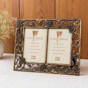 Rectangular Double Horizontal Tabletop Handmade Metal Decorative <b>Frame</b> Connoisseur Brass Photo <b>Frame</b> 3.5x5in - Product Image 3
