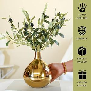 Jarrón Decorativo de Metal de Alta Gama para Exhibición en Mesa, Elegante Portaflores para Diseño de Interiores del Hogar - Product Image 1