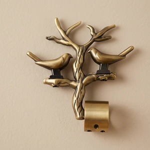 Antique Brass Tree Branch <b>Curtain</b> Holdbacks with Birds Decorative Rod Accessories for Living Room - Product Image 5