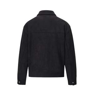 Chaqueta Safari de Invierno para Hombre, Recubierta de Mezclilla, Cuero Genuino, Grosor Estándar, Cuello Alto, Impermeable, con Botones de Cuerno y Diseño Estampado - Product Image 5
