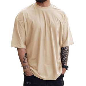 T-shirts unisexes personnalisés à manches courtes, épaules tombantes, 100% coton, col rond, coupe régulière, t-shirt oversize pour homme - Product Image 4