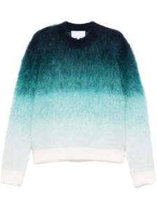 <b>Mens</b> Floral <b>Mohair</b> Knit <b>Sweater</b> Breathable Soft Warm Full Sleeve Cardigan Zip Collar Front Logo Autumn Wear - Product Image 4