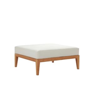 Modern Durable Rustic Teak Zeno Ottoman Solid Wood <b>Stool</b> Cushioned <b>Seat</b> Portable for Apartment Outdoor Hotel Use - Product Image 1