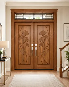 Puerta de Madera Personalizada de Alta Calidad para Villas Residenciales y Casas de Lujo con un Hermoso Acabado de Vetas de Madera Tradicionales - Product Image 5
