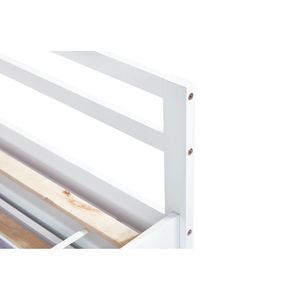 Testiera letto in legno di pino e pedana con tre cassetti portaoggetti bianchi - Product Image 6