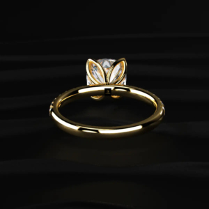 Lab grown diamond <b>ring</b> <b>cushion</b> solitaire pave floral prong gold silver yellow white rose dazzling brilliance sustainable sparkle - Product Image 4