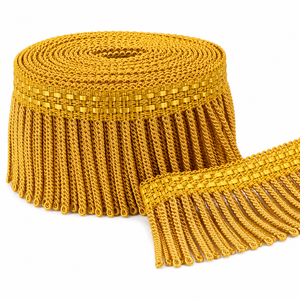 Bullion <b>Wire</b> Golden Fringe Trim Decorative Border Edge Gold Color Metal Look Trimmings for Garment <b>Crafting</b> Fashion Design - Product Image 5