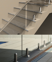Support de verre en acier inoxydable 2205 à angle réglable pour verre de 12 mm, idéal pour les balustrades de piscine et d'escalier modernes - Installation DIY