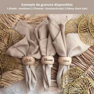 Personalized Modern Eco-Friendly Wooden Napkin <b>Ring</b> Table Decor Custom <b>Name</b> Engraved Dinner Napkin Holder for Wedding Home Decor - Product Image 4