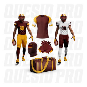 Ensemble d'uniformes de football américain à séchage rapide pour adultes et jeunes, avec casque de protection - Product Image 6