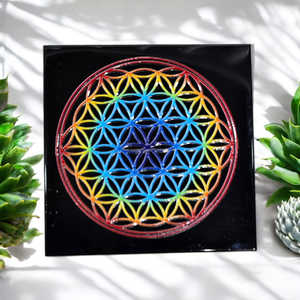 แผ่นหินโมราคริสตัลบำบัดเกรดสูงแผ่นรองแก้วออบซิเดียนธรรมชาติสีดำ3D เกรดสูง - Product Image 3