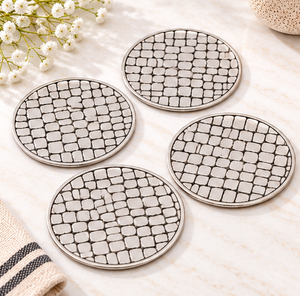 Dessous de verre rond en métal en laiton AK en argent fini antique ensemble de 6 sous-verres faits à la main à bas prix pour la décoration de table/ustensiles de cuisine - Product Image 3