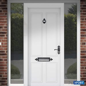 Timbre de Puerta Negro Antiguo, Timbre de Puerta Delantero Tradicional Negro, Timbre de Puerta Rústico de Hierro Negro, Timbre de Hierro Fundido - Product Image 6