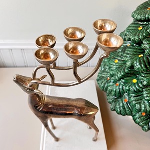 Portavelas de Reno, Perfecto para Usos Festivos, Elegante Decoración Navideña para Mesa y Hogar, Venta al por Mayor desde India - Product Image 2