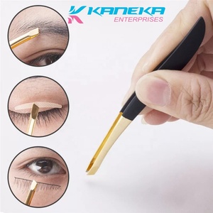 Pinzas para cejas de acero inoxidable, pinzas doradas y negras de la mejor calidad, venta al por mayor - Product Image 5