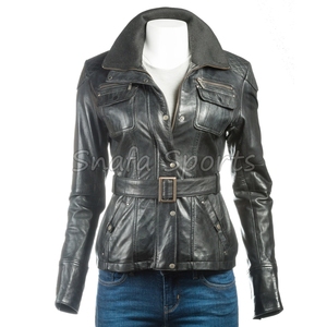 Stylish Ladies Leather Crop <b>Jacket</b> <b>Short</b> Slim Fit Biker Coat Trendy Winter Fashion Outerwear for Casual Wear <b>Jacket</b> - Product Image 2
