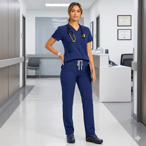 Ensemble de blouses d'infirmière brodées personnalisées en gros, uniformes chirurgicaux et médicaux pour hôpitaux - Product Image 1